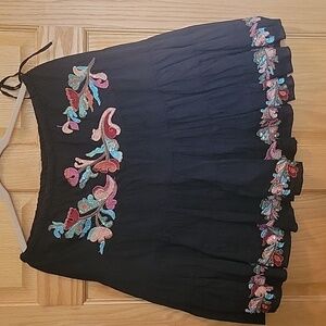 CHAUDRY EMBROIDERED LAYERED MINI SKIRT